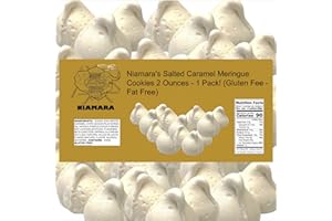 Niamara's Salted Caramel Meringue Cookies, 2 Ounce - Rich Caramel Flavor with a Hint of Sea Salt - Gluten-Free, Fat-Free Sweet Treat