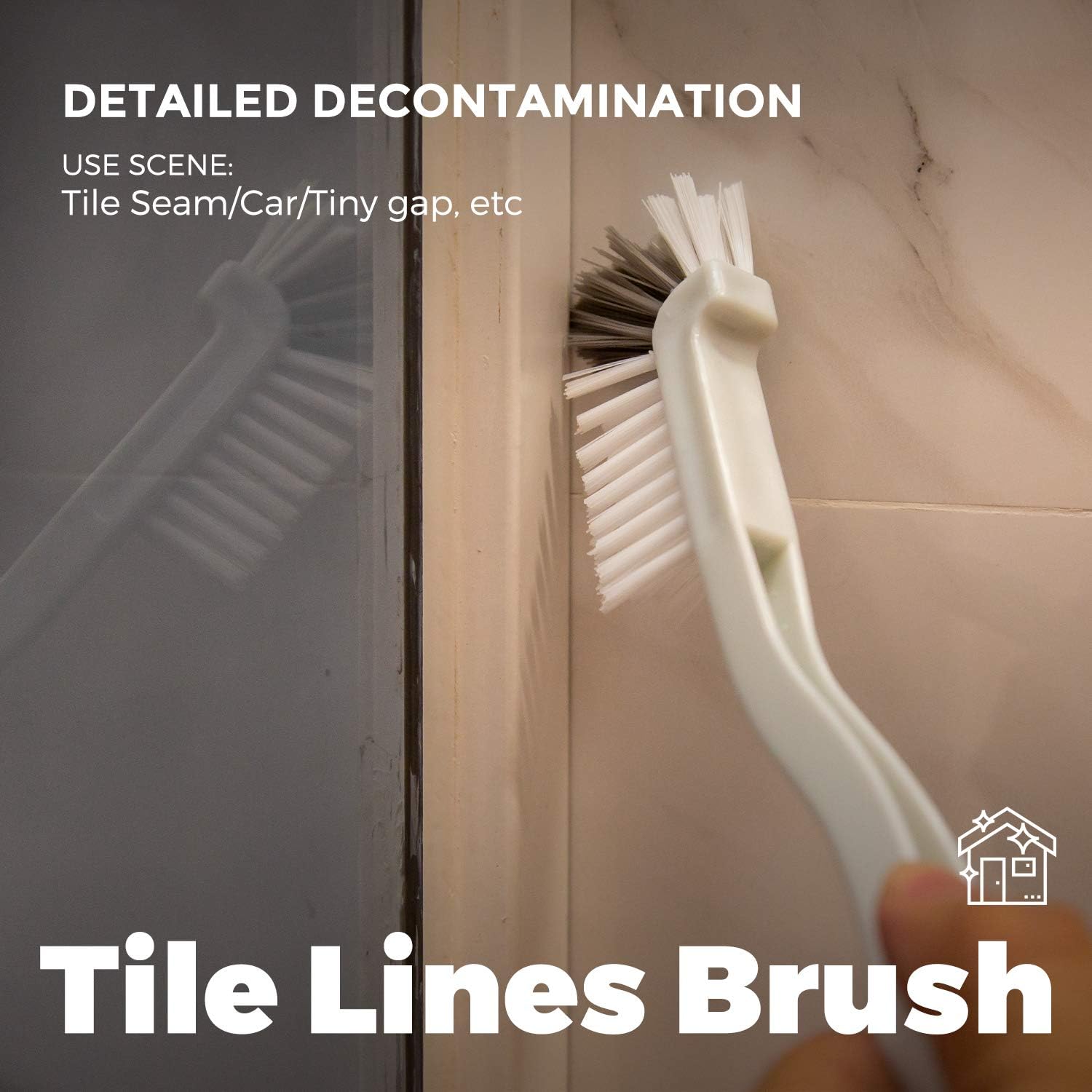 Holikme 5 pack Deep Cleaning Brush Set，Scrub Brush&Grout and Corner brush&Scrub pads with Scraper Tip&Scouring pads，for bathroom,Floor, Tub, Shower, Tile, Bathroom and Kitchen Surface（Green）: Kitchen & Dining