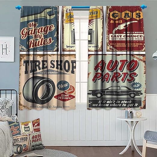 Amazon Com Gugeabc 1950s Decor Collection Blackout Window Curtain