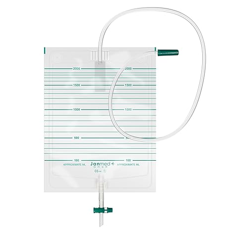 Urinbeutel unsteril, 10 Stück, 2000 ml, Schlauchlänge: 90 cm