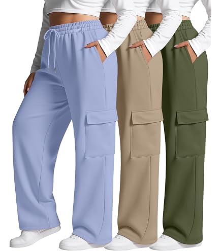Amazon.com: Evervibe 4 Pack Women's Plus Size Pants, Wide Leg