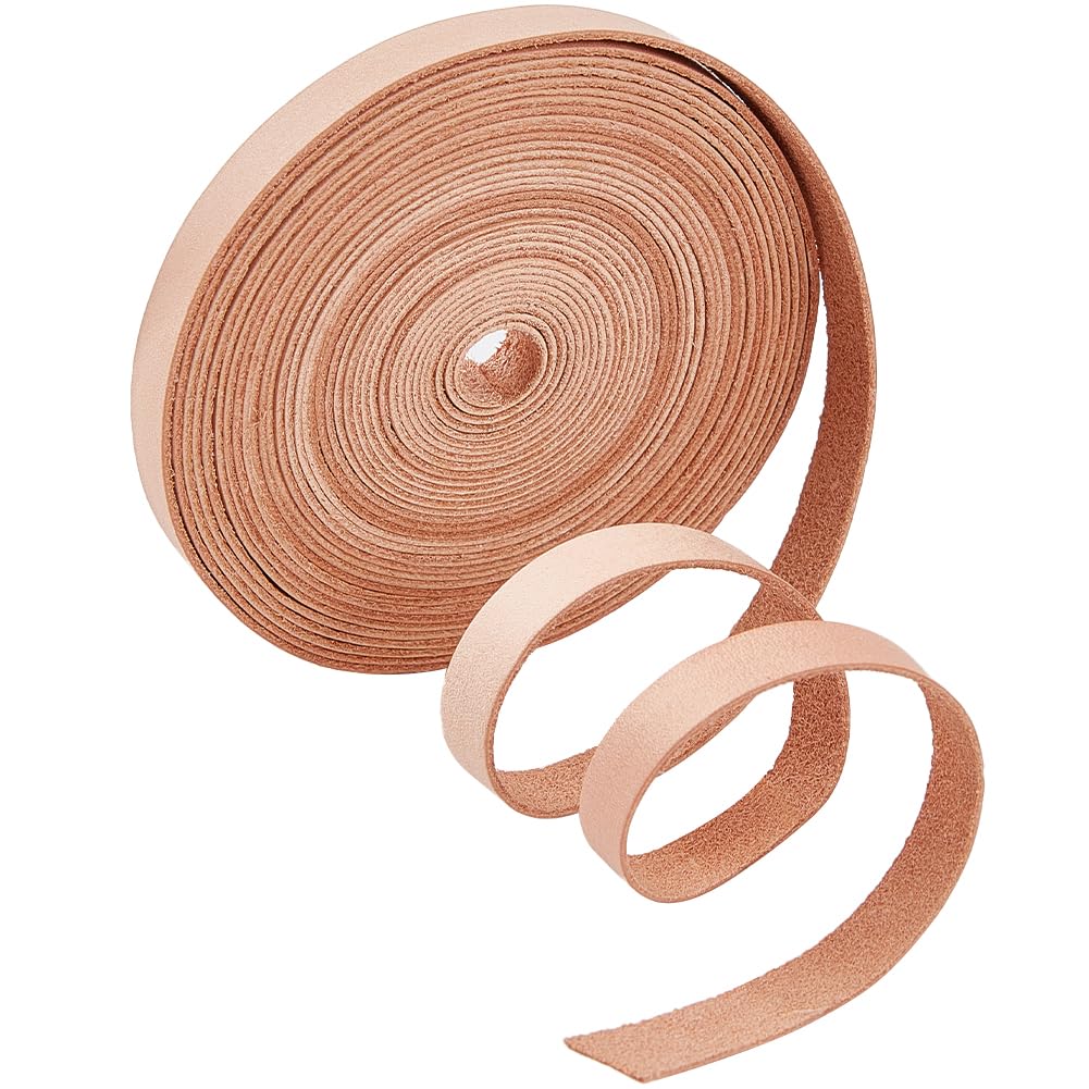 GORGECRAFT 5M Genuine Leather Strips 8mm Wide Cowhide Leather Strap 1mm Thick Flat Cord Thread String Rope for Bracelets Jewelry Making Collars Guitar Belts Boot Lace DIY Craft, Peru