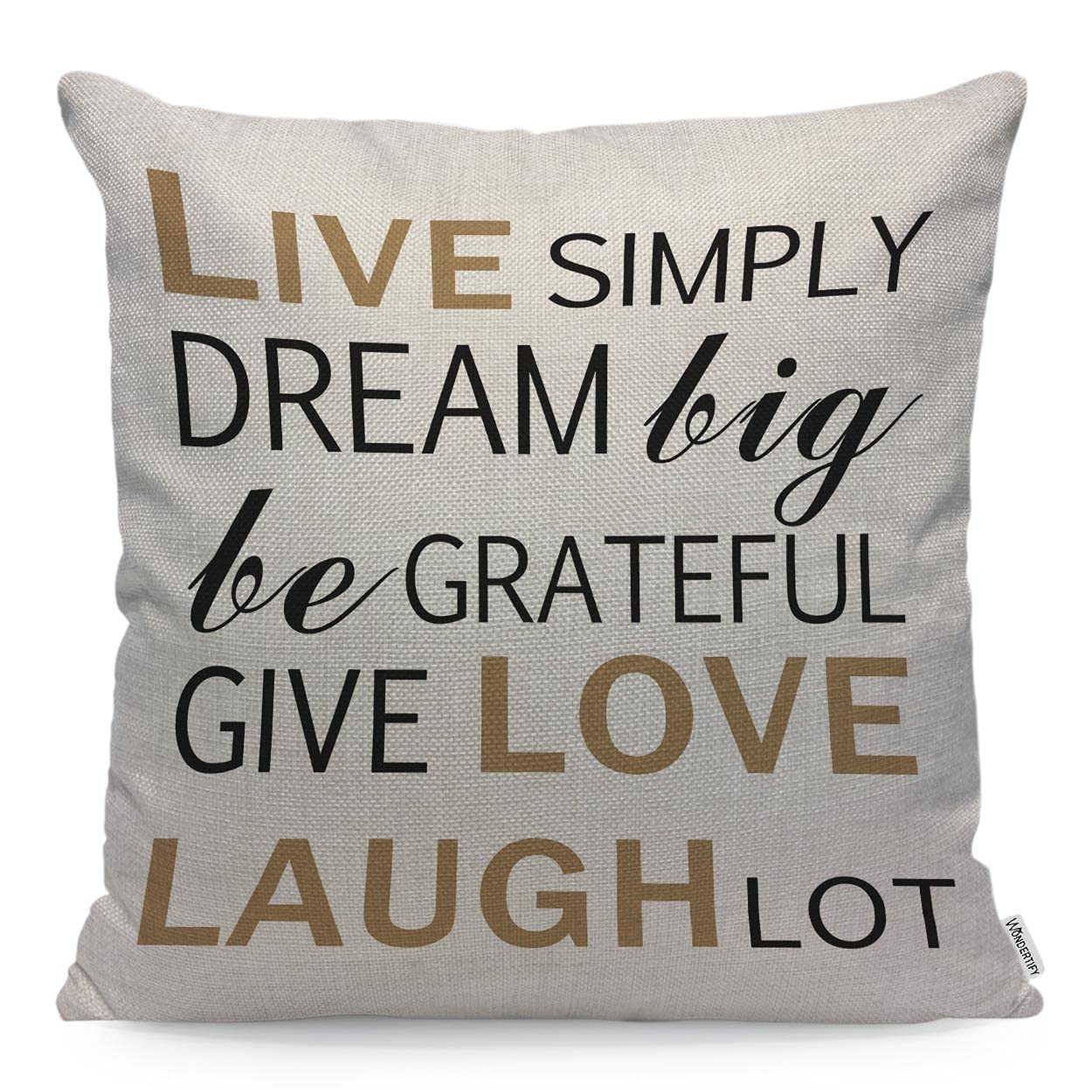 WONDERTIFY Live Simply Cushion Cover Laugh Lot Inspirational Quotes Throw Pillow Covers Cushion Case For Couch Home Decor 45X45 Cm