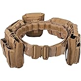 YAKEDA Tactical Battle Belts for Men- Quick Release Trigger Airsoft Belt Heavy Duty Belts with Pouches 7 PCS