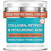 XIANUI Retinol Face Cream with Collagen & Hyaluronic Acid - Anti Aging & Firming Face Moisturizer for Women & Men - Wrinkle Reduction Night & Day Cream, 1.7 Fl Oz