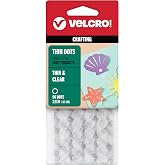 VELCRO Brand Thin Clear Fasteners, 3/8 in Adhesive Circles, 56 Count | General Purpose Low Profile Fasteners For Home And Office Organization; Clear Design Blends Into Displays, Labels And D&eacute;cor