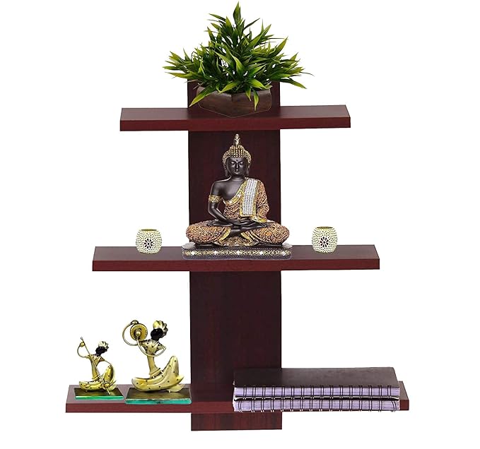 Furniture Cafe Wall Decor Book Shelf/Wall Display Rack (3 Shelves) - Ideal for Gift (Standard,