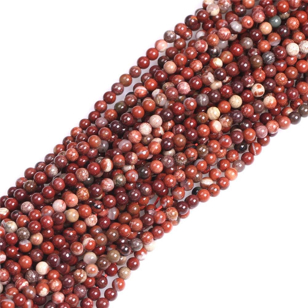 GEM-Inside Natural 3mm Red Jasper Round Gemstone Semi Precious Beads for Jewellery Making 15"