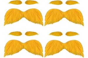 Luvfamday Yellow Mustache and Eyebrows Cosplay Costume Accessories Funny Party Favors Men Women