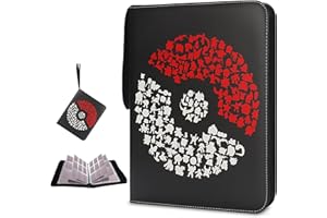 OTHRAN Card Binder for Pokemon 900 Pockets, Trading Card Binder 9-Pocket Card Holder Binder Card Collector Album with 50 Removable Card Sleeves for Boys and Girls Organized