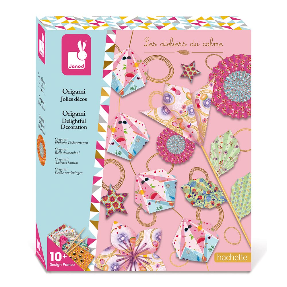 Janod - Origami Delightful Decoration - Les Ateliers du Calme - Childrens Creative Leisure Kit - Encourages Creativity - Suitable for Ages 10 and up - J07887