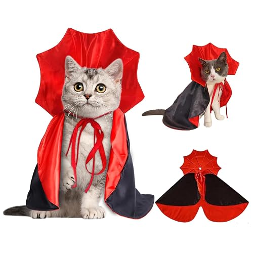 Dog Halloween Costume, Superdog Cape， Pet Vampire Cape for Small Dogs and Cats, Adjustable Strap with Velcro Closure, Ideal for Halloween Parties and Cosplay Events, 1 Piece