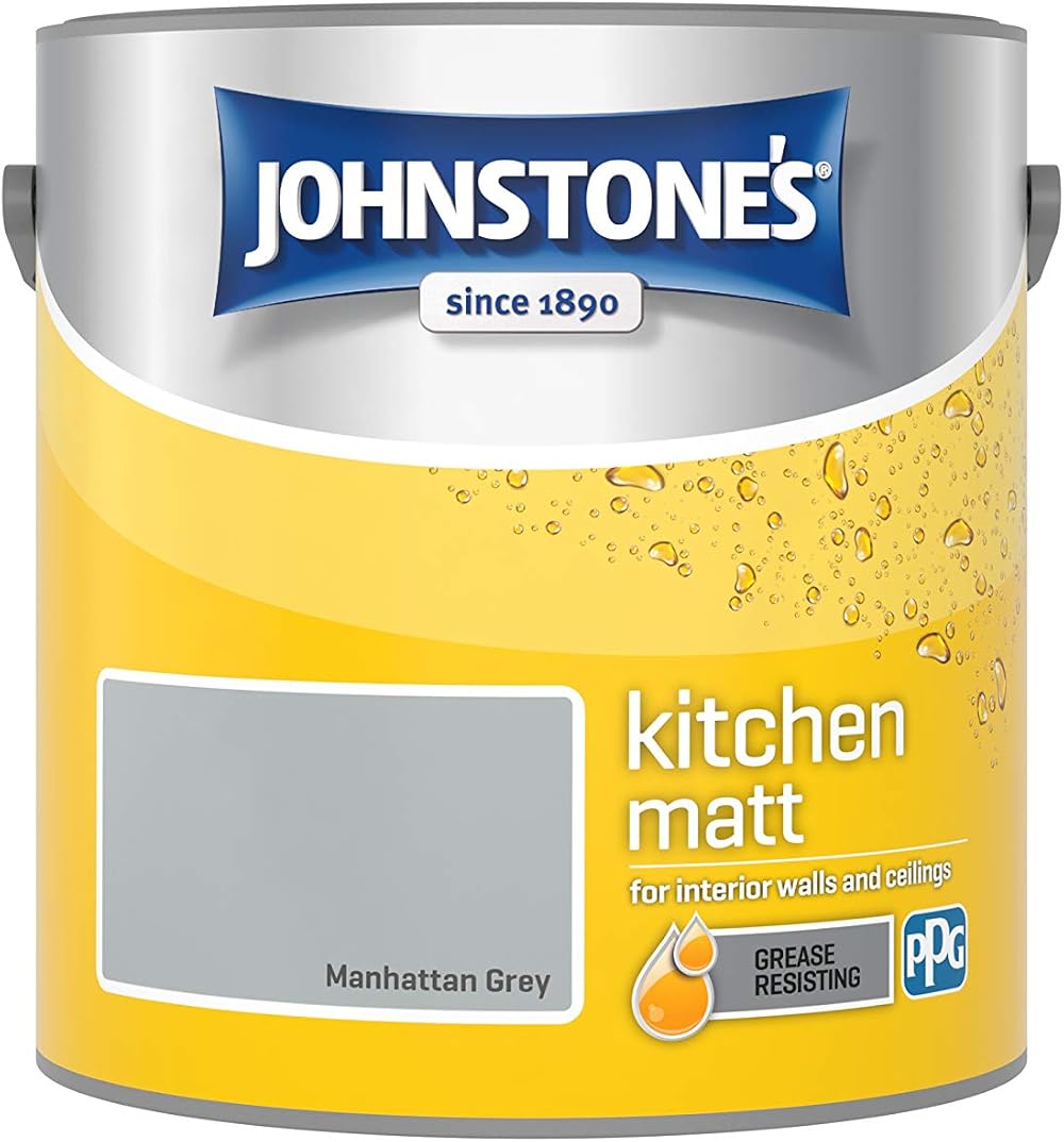 Johnstone's Kitchen Paint Manhattan Grey Matt Finish 2.5L 12m2