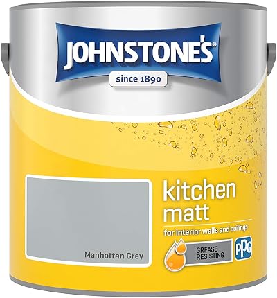 Johnstone's Kitchen Paint Manhattan Grey Matt Finish 2.5L 12m2