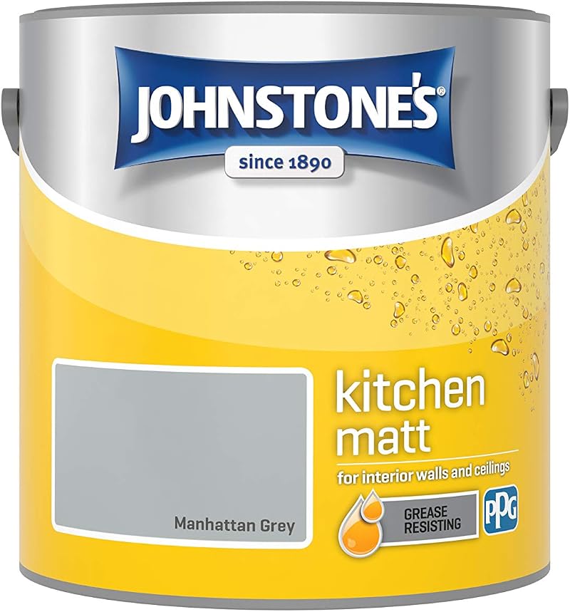 Johnstone's Kitchen Paint Manhattan Grey Matt Finish 2.5L 12m2