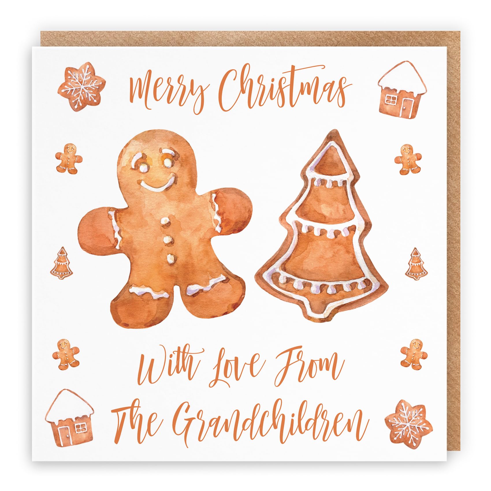 Hunts England - Christmas Card From The Grandchildren - Merry Christmas - With Love From The Grandchildren - Gingerbread Collection