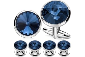 HAWSON Cufflinks for Men with 4/6 pcs Shirt Studs Set, Gift Box Packed, Mens Jewelry or Accessories for Wedding, Party, Anniversary, Birthday