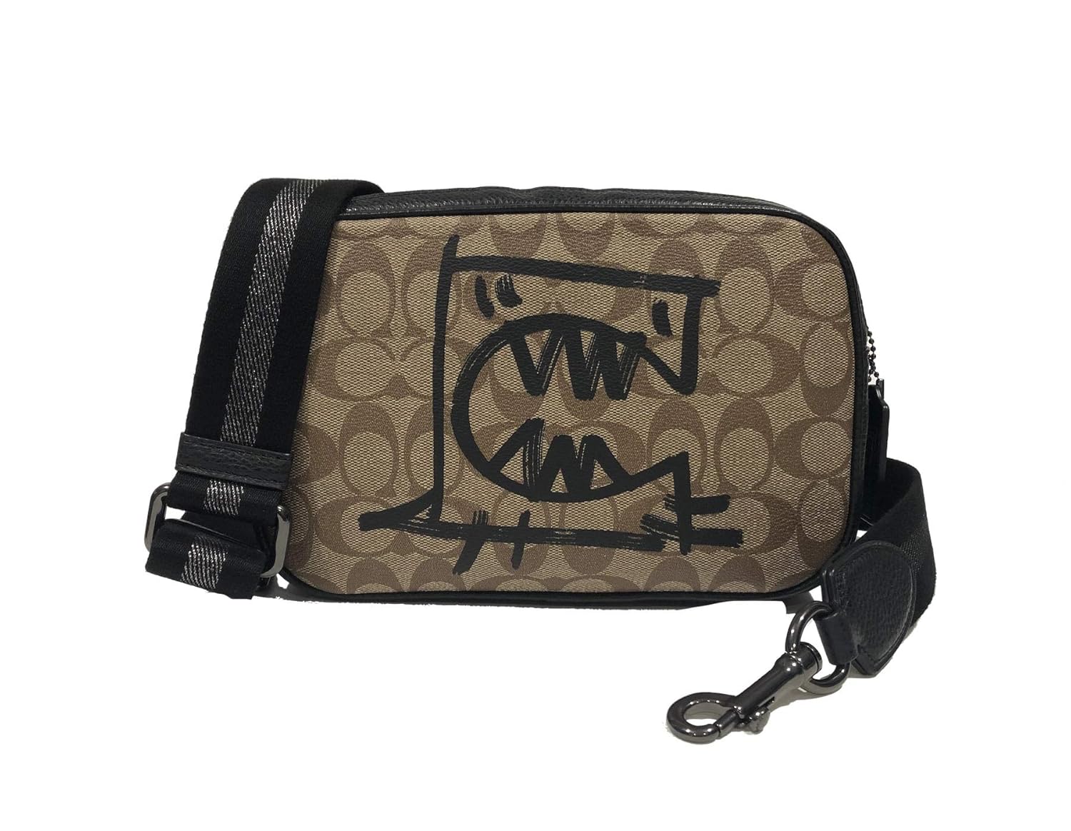 Buy Coach Jes Double Zip Leather Crossbody (QB/Khaki Black Multi) at