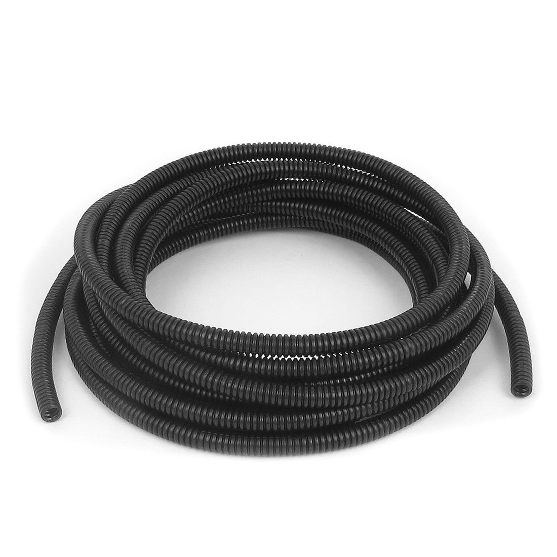 Sourcingmap 4.2 M 5 x 7 mm Plastic Flexible Corrugated Conduit Tube for Garden,Office Black