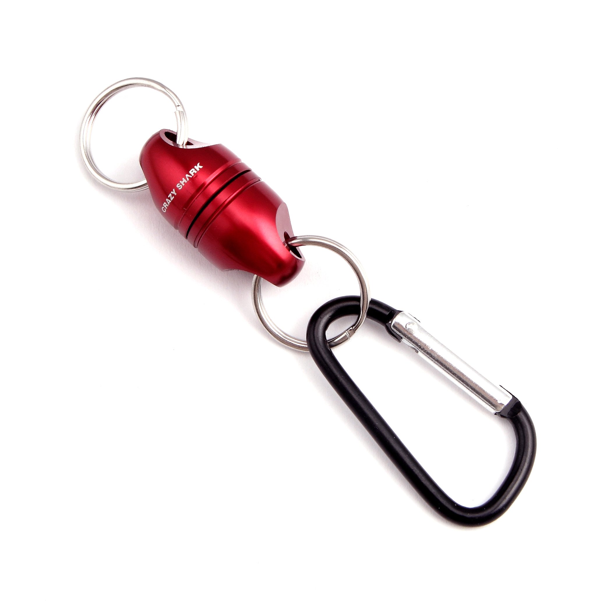 CrazyShark Magnetic Net Release Aluminum Shell for Fly Fishing Red