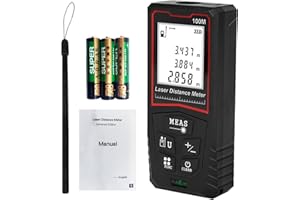 328 Feet Laser Measurement Tool, WOVTE Digital Laser Distance Meter with Bubble Levels, Backlit LCD and Pythagorean Mode, Measure Distance, Area and Volume Laser Measurement Tool (M/in/Ft)