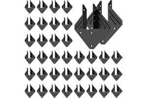 Andorm 40 Pack Hurricane Ties for Rafter Brackets 2x4, 2x6 18-Gauge Joist Hangers Black, Truss Framing Brackets for Roof, Hurricane Clips for Rafters Powder Coated