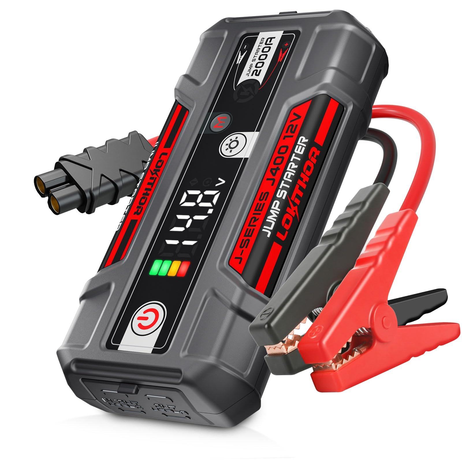 LOKITHOR J400 2000A Portable Jump Starter, 12V Lithium Battery Booster with ConnectMax Tech, Smart Digital Display, Car Jumper Box for Up to 8.0L Gas & 6.0L Diesel Engines Image