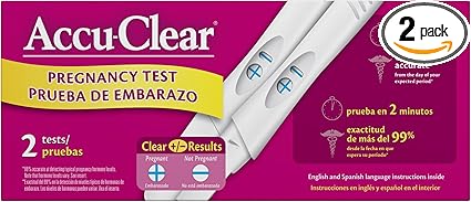 Amazon Com Accuclear Pregnancy Test 2 Count Pack Of 2 Health Personal Care