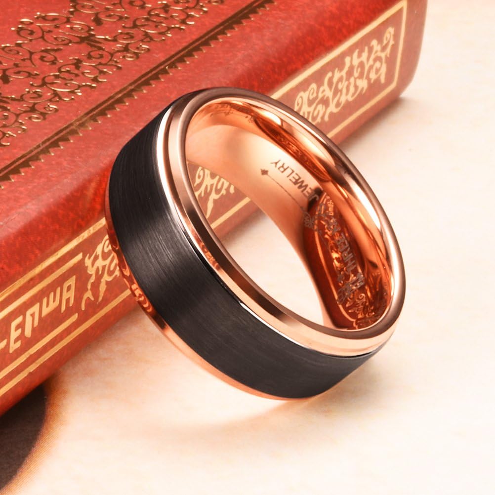 THREE KEYS JEWELRY 4mm 8mm Tungsten Wedding Rings Brushed Polished