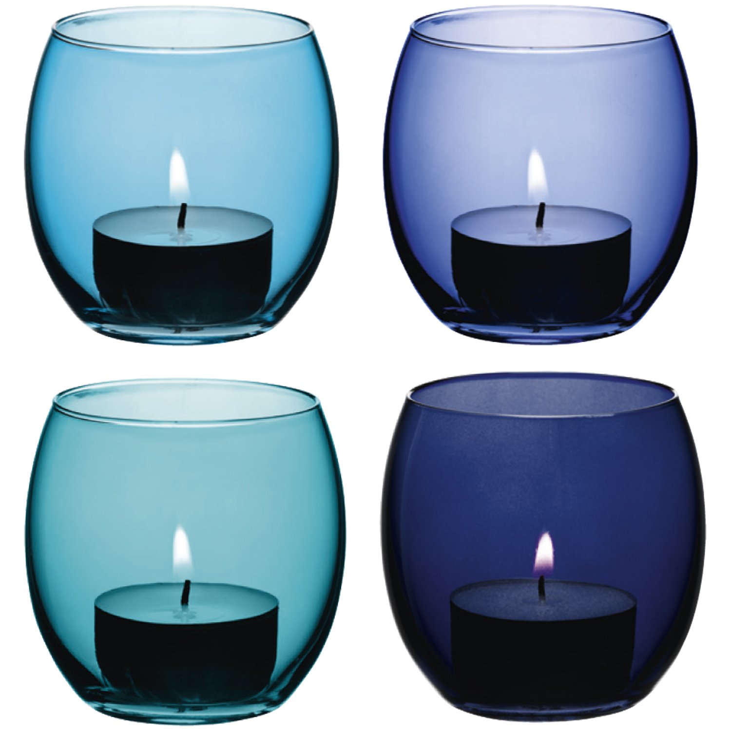 LSA International Coro Tealight Holder 6.5 cm, Lagoon Assorted, Blue