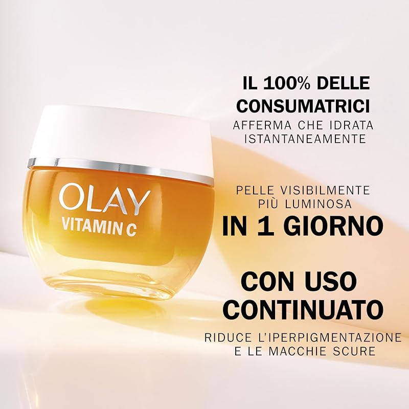 Vitamin C Gel Viso Idratante Giorno, Cura della Pelle con AHA, Niacinamide al 99% di Purezza e Vitamina E. Skin Care Illuminante Antimacchie, Uniforma, Idrata. Non Appiccicoso, 50ml