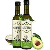 AVA JANE'S KITCHEN - Extra Virgin Avocado Oil - 100% Cold Pressed, Natural, & Unrefined - 480°F High Smoke Point, Rich in Potassium & Vitamins - Creamy & Buttery Taste - 2 Bottle Pack, 8.4 fl oz each