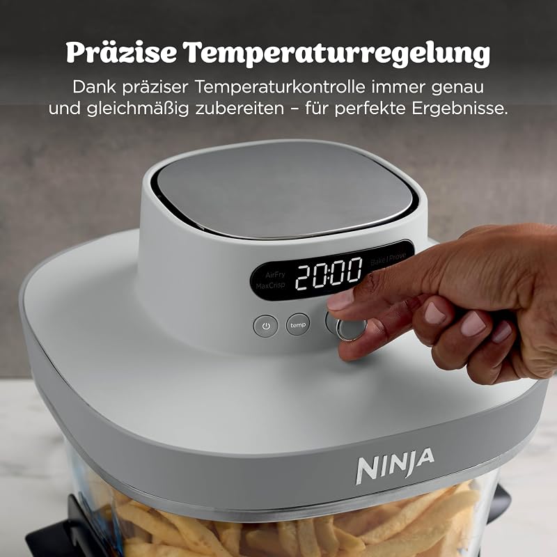 CRISPi PRO XL Glas-Heißluftfritteuse (Air-Fryer), Weiß AS090EUWH