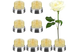 HAIABEI 8 Pcs Flower Frogs Kenzans Round Floral Pin Frogs Vase Flower Arranger Frog Floral Arrangement Pin Frog Fixed Tools Japanese Flower Holder with Rubber Gasket for Flower Arrangement Fixation(0.9inch)