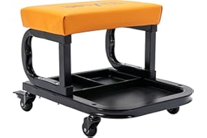 Wahson Garage Roller Seat, Upgraded Version, Rolling Shop Mechanic Creeper/Shop Stool with Tool Tray Storage, 300 lbs Capacity, Large Size