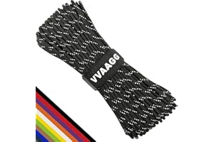 VVAAGG Reflective Paracord Rope 100FT, 7 Strand Nylon para Cord Lanyard Utility 550 Parachute Cord, 4mm Thin Tent Rope for Outdoor Camping Hiking