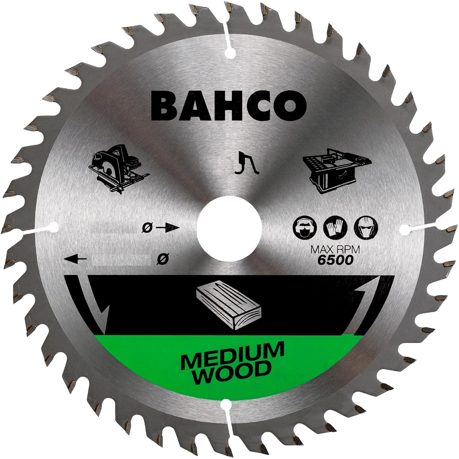 Bahco 8501-7F Circular Saw Blade with 30 Teeth for Wood, 0 V, Silver, 160 mm