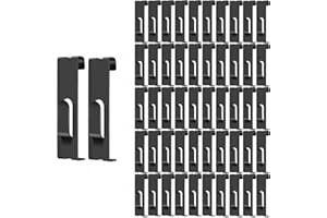 COOLOUS Gridwall Hooks Hangers,50PCS Grid Panel Hooks Grid Wall Accessories Black Notch Hook for Wire Grid Panel Pegboard Grid Shelf Hanging Display