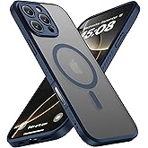 CellEver Strong Magnetic for iPhone 16 Pro Max Case with Camera Control Capture Button [Camera Protection] [Military Drop Protection] [Compatible with MagSafe] Slim Translucent Matte Cover, Navy Blue
