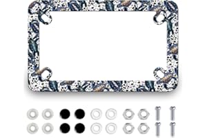 MUAWUOIK Sea Turtle Motorcycle License Plate Frame Stainless Steel Cute Turtles Tag Holder Colorful Ocean Motorcycle Accessory 4 Holes with Screws Nut Caps 7.7" x 4.5" for Motorcycle Bike