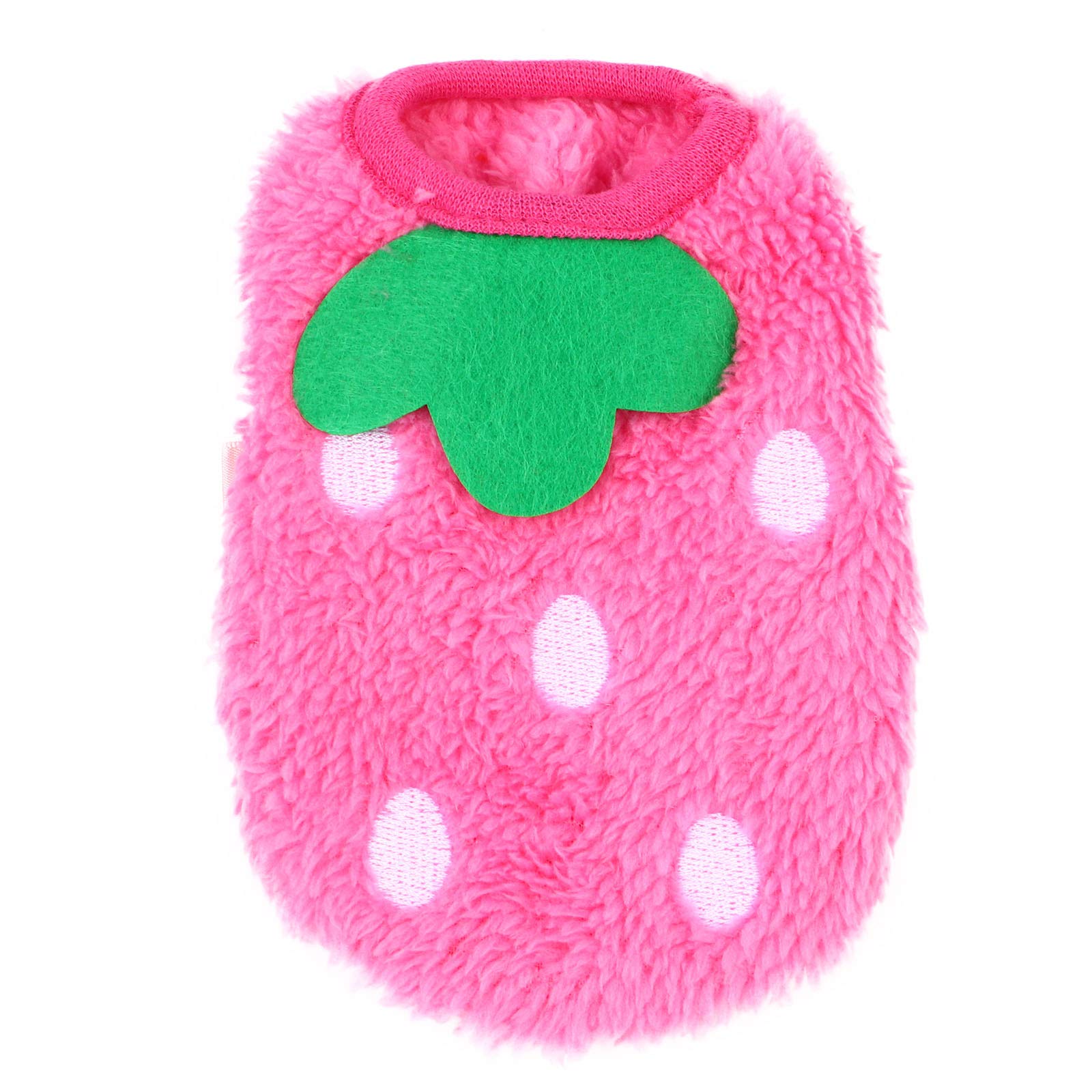 VILLCASE Pet Winter Clothes,Winter Warm Bunny Costume Pet Plush Apparel Fleece Outfit for Puppy Guinea Pig Bunny Hamster Pink 2XS