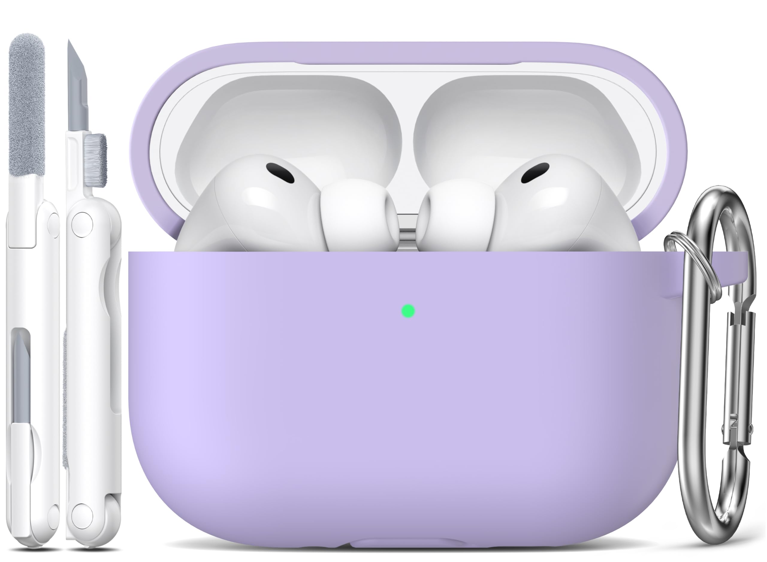 Photo 1 of R-fun for AirPods Pro 3 Case (2025), Soft Silicone Protective Case Cover Compatible with Apple AirPods Pro 3rd Generation (USB-C Cable) for Women Men with Cleaning Kit and Keychain, Banana Violet