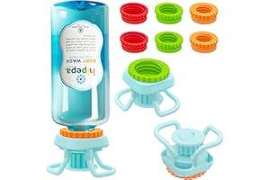 Luvan 2-Pack Bottle Emptying Kit – Universal Inverted Bottle Emptying Cap No Waste Fits Most Bottles Upside Down Bottle Holder for Kitchen & Bathroom Get Every Drop of Shampoo, Lotion, Sauces, Mustard