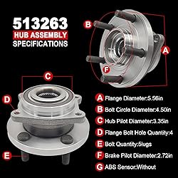 Pair 513263 Front Wheel Bearing Hub Assembly