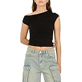 Forever 21 Womens Asymmetric Ruched Crop Top