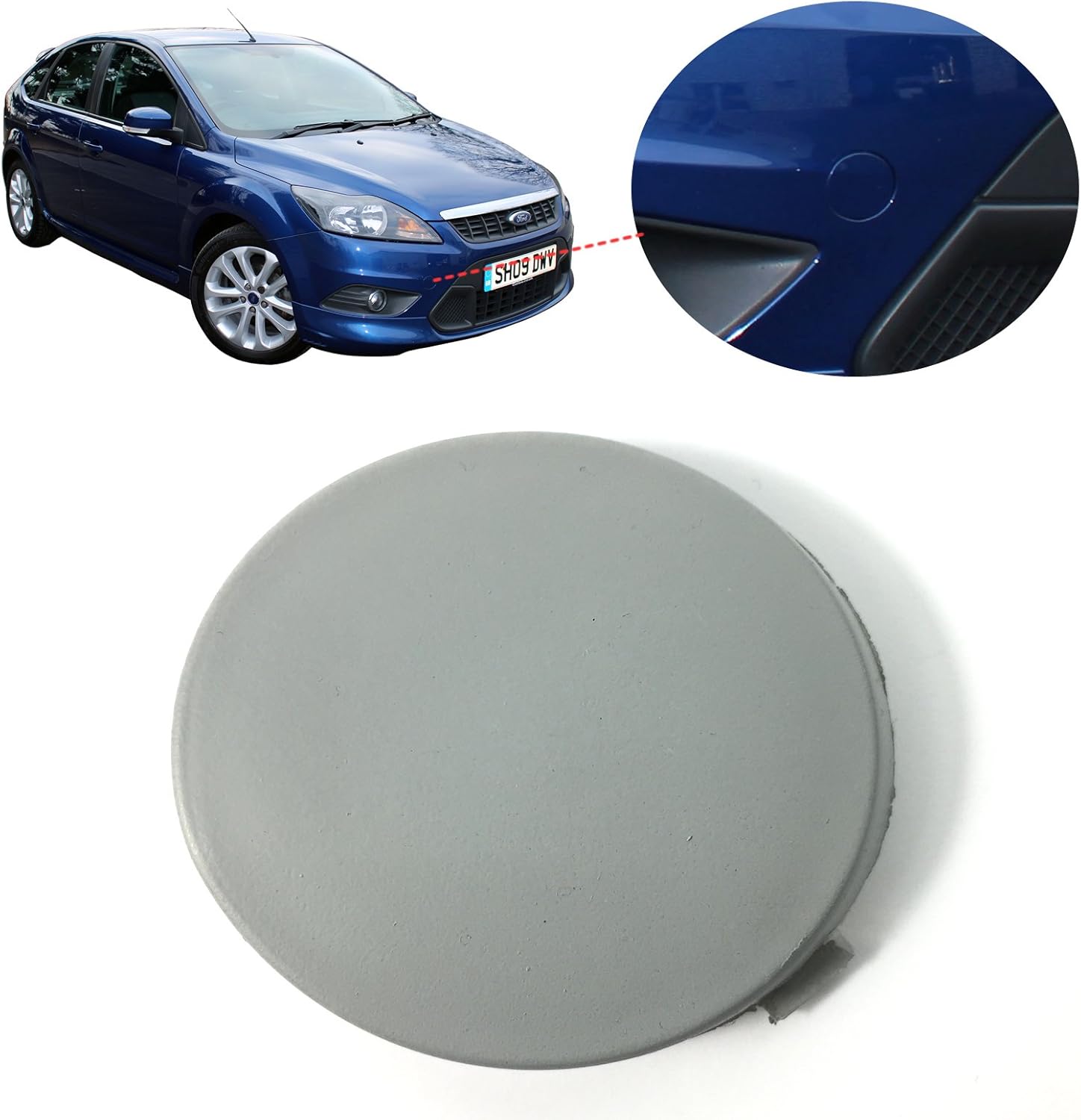 FRONT BUMPER TOWING EYE COVER (PRIMED), 1521645, 8M5117A989AB Amazon