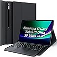GreenLaw Galaxy Tab S10 Ultra Case with Keyboard, Smart Touchpad, Magnetic Detachable, PC Case with S Pen Holder for Samsung Galaxy Tab S10/S9 Ultra 14.6 inch, Black