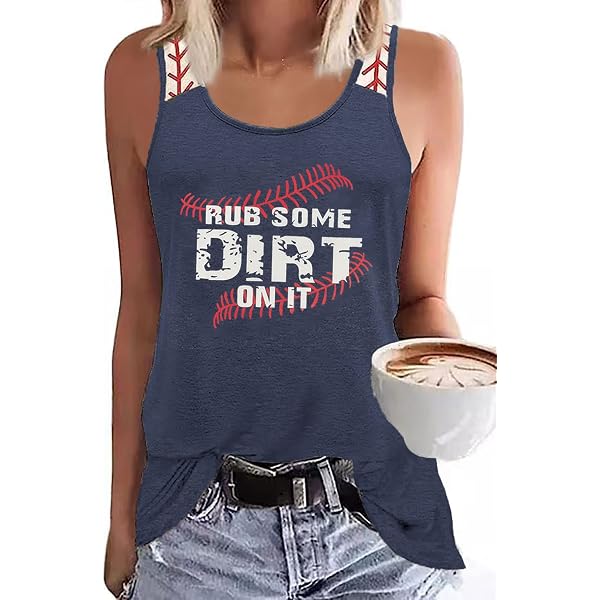 ZIFOTA Women's American Flag Baseball Tank Top - Patriotic 4th Of July Sleeveless Shirt