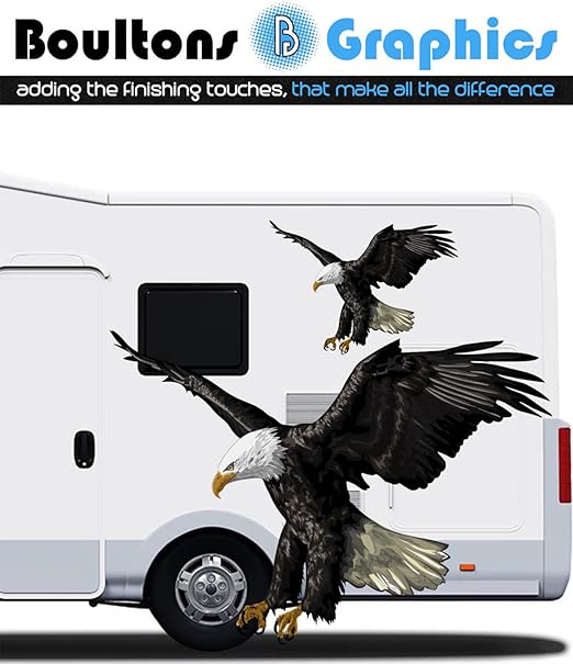 Pair Eagle Motorhome Sticker Camper Car Graphic Caravan Horsebox Vinyl Decals Amazon.co.uk