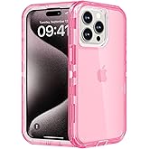 Follaroma for iPhone 15 Pro Max Case, Heavy Duty Shockproof Protection Phone Cases, Anti-Drop, Dual Layer Transparent Protective Cover Compatible with iPhone 15 ProMax, 6.7 inch,Crystal Pink